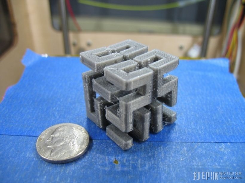 希尔伯特立方体 3D打印模型渲染图