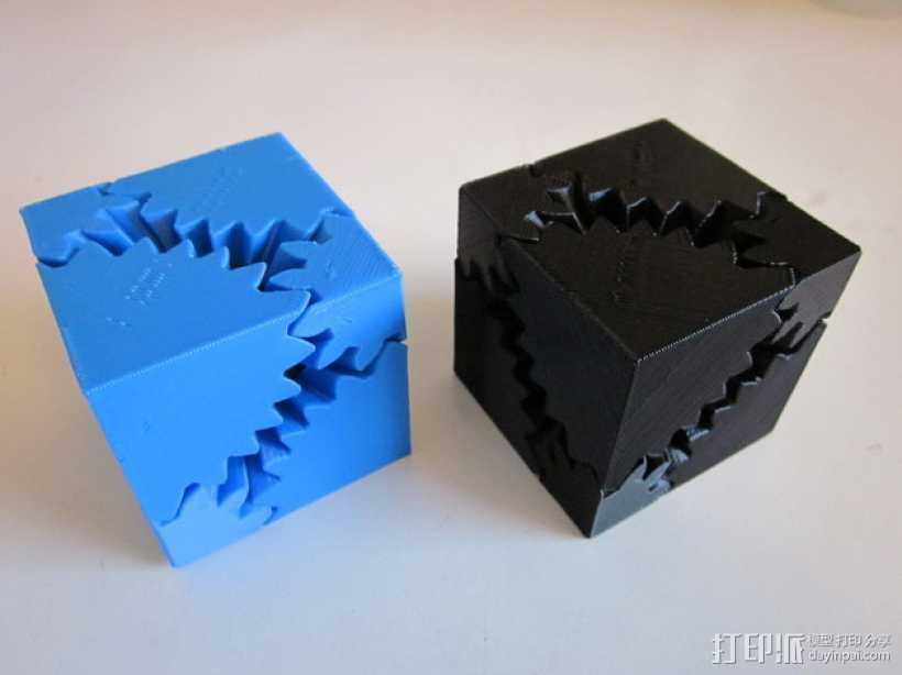 方形立方体齿轮 3D打印模型渲染图