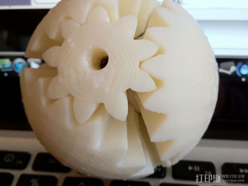 偏心圆球齿轮 3D打印模型渲染图