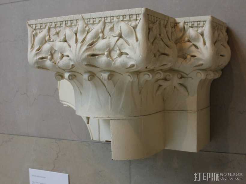 会堂大楼柱头和檐壁 3D打印模型渲染图