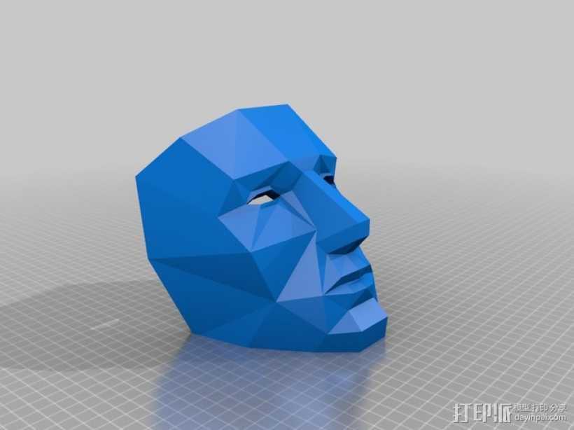 低多边形面具 3D打印模型渲染图