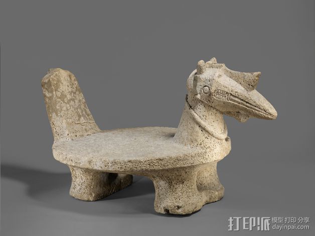 古代贵族座椅 3D打印模型渲染图