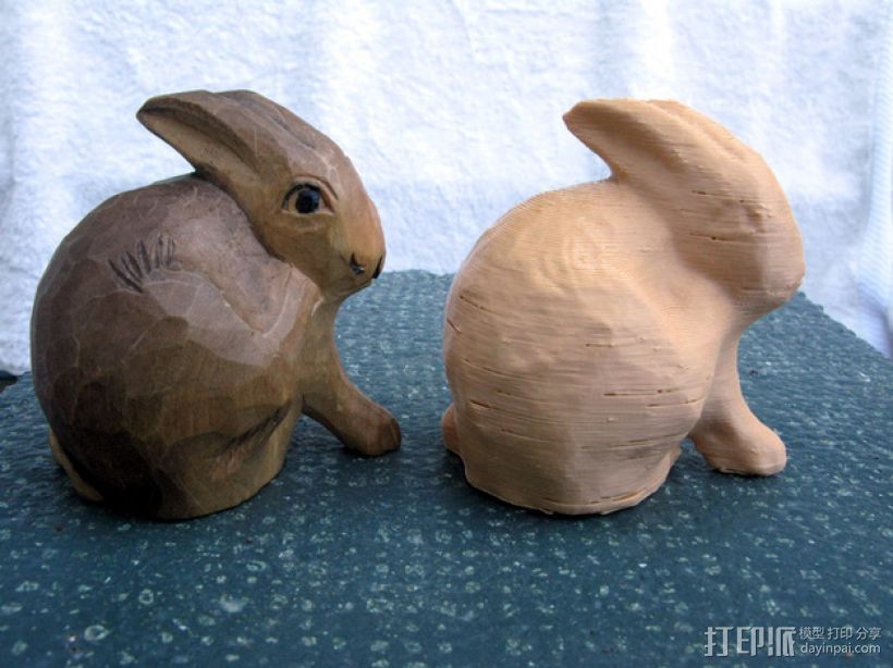 兔子雕塑 3D打印模型渲染图