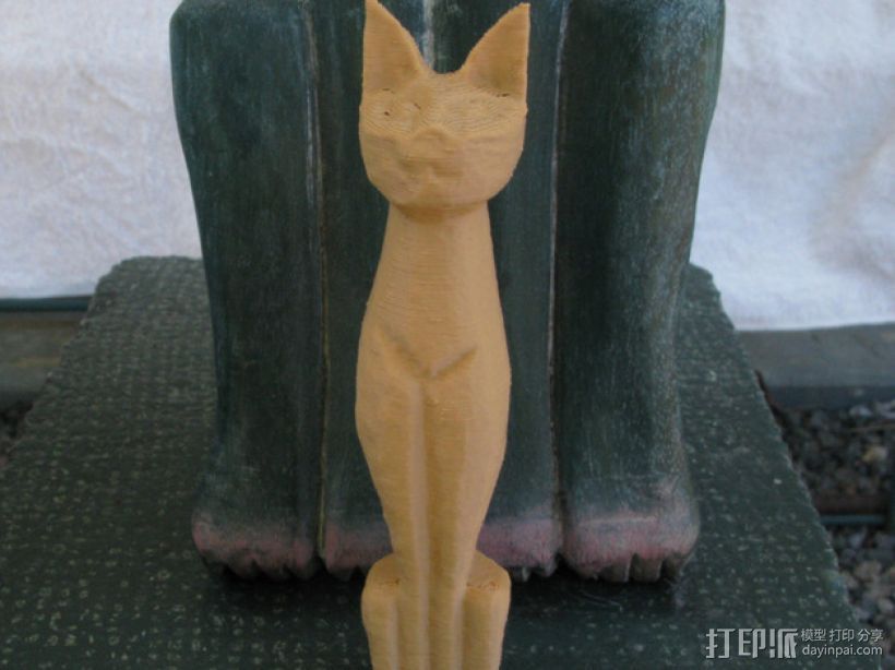 小猫雕塑 3D打印模型渲染图