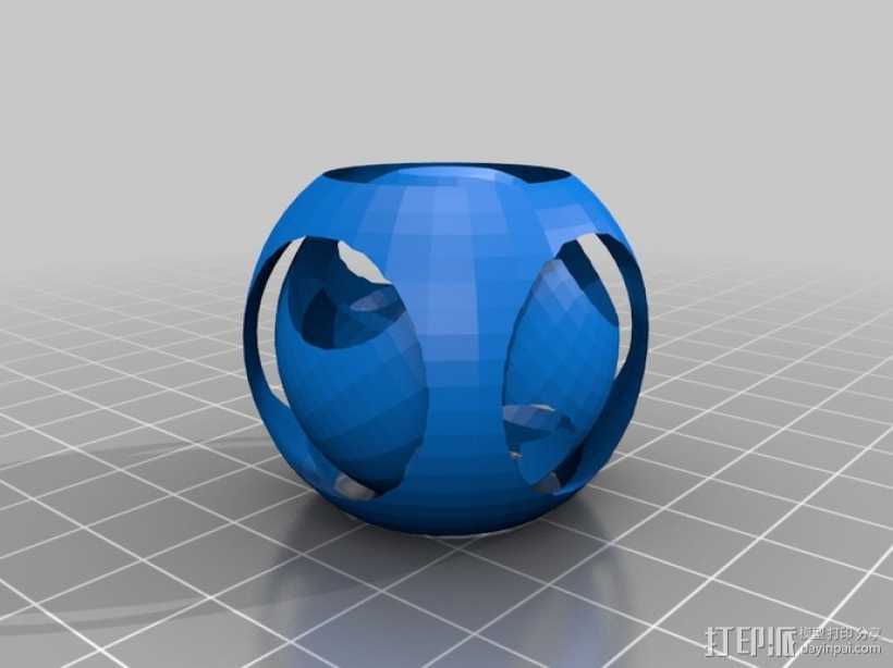 嵌套式巢形圆球 3D打印模型渲染图