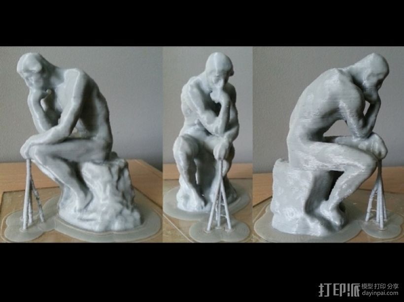 思考者 雕塑 3D打印模型渲染图