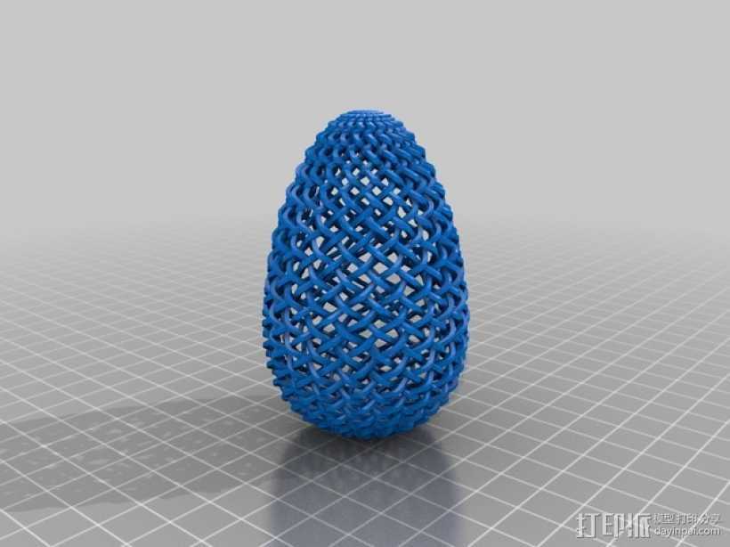 编织的镂空鸡蛋 3D打印模型渲染图