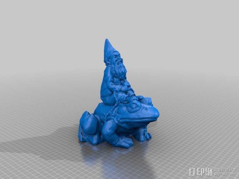 骑青蛙的侏儒 3D打印模型渲染图