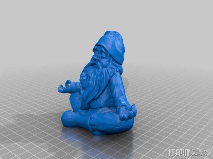 打坐的侏儒 3D打印模型渲染图