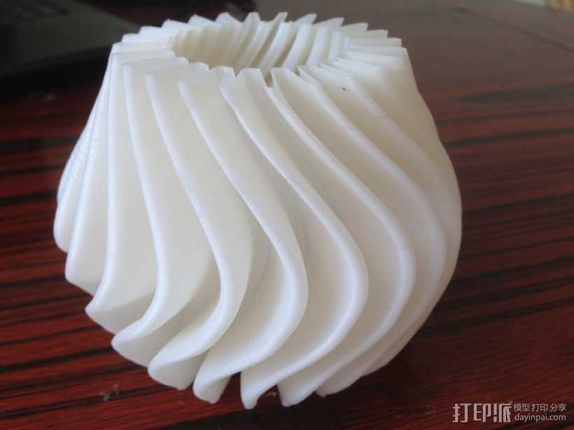 波纹形花瓶 3D打印模型渲染图
