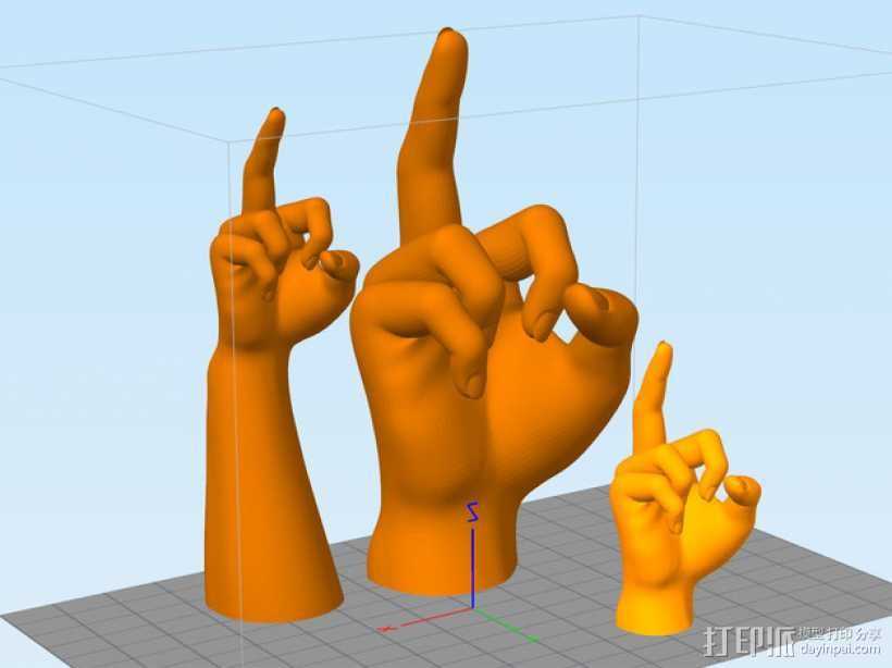手模型 戒指架 3D打印模型渲染图