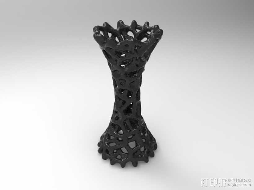 泰森多边形 镂空花瓶 3D打印模型渲染图