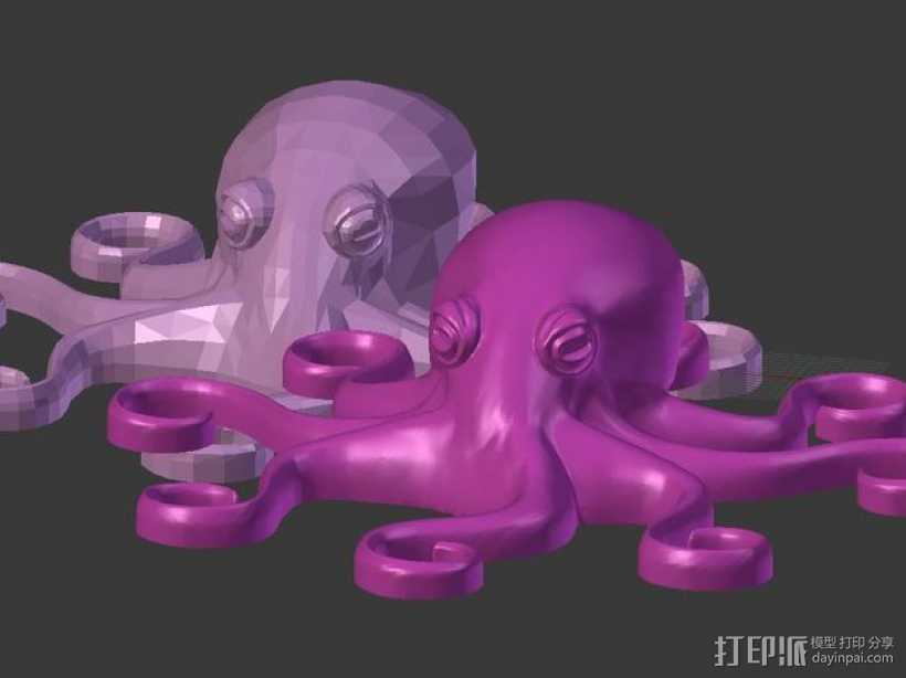 章鱼 模型 3D打印模型渲染图