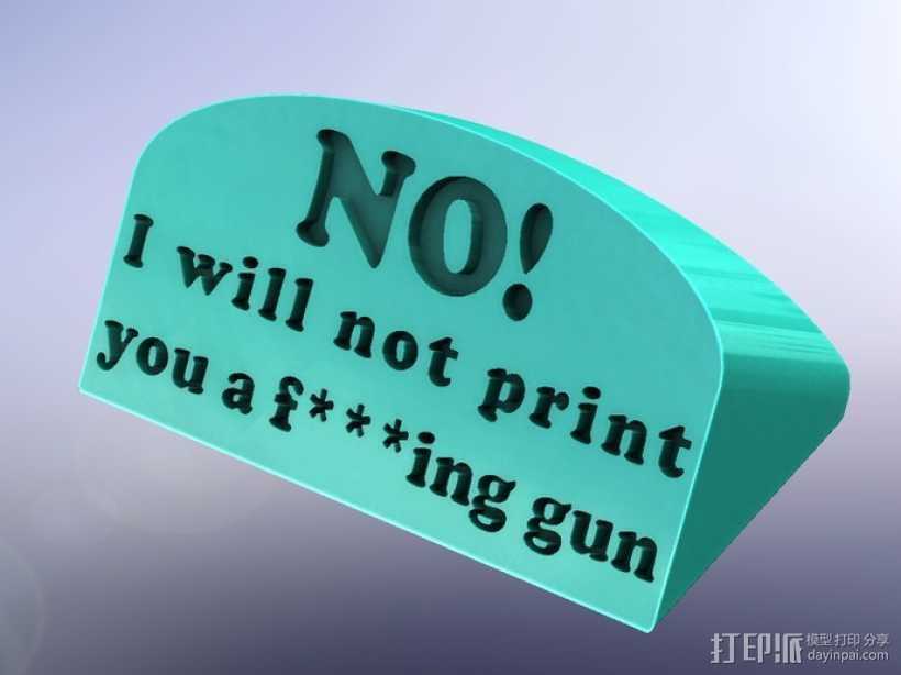 guns are bad标签 3D打印模型渲染图