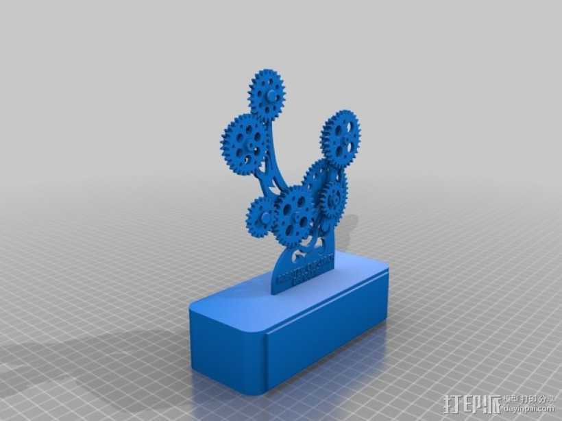 Robotic Explorer Bandung奖杯 3D打印模型渲染图