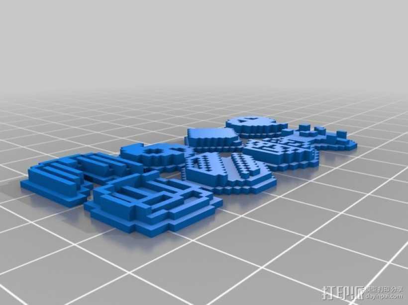 《口袋妖怪-水晶》中Johto的徽章 3D打印模型渲染图