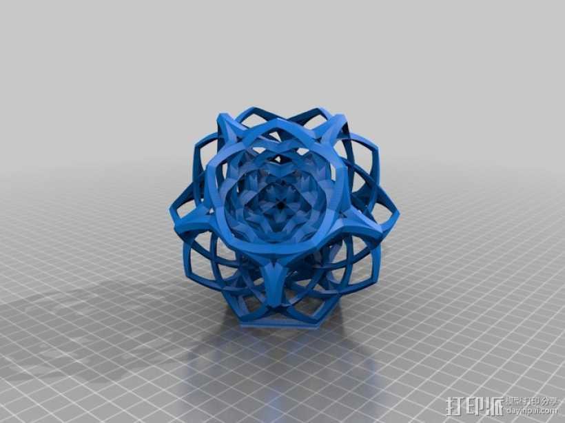 编织的十二面体 3D打印模型渲染图