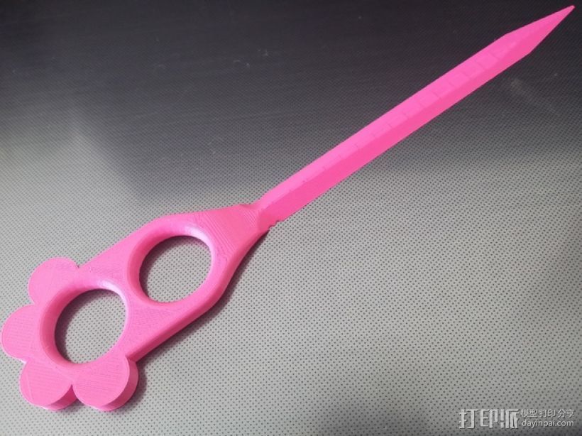 粉红色的开信刀 3D打印模型渲染图
