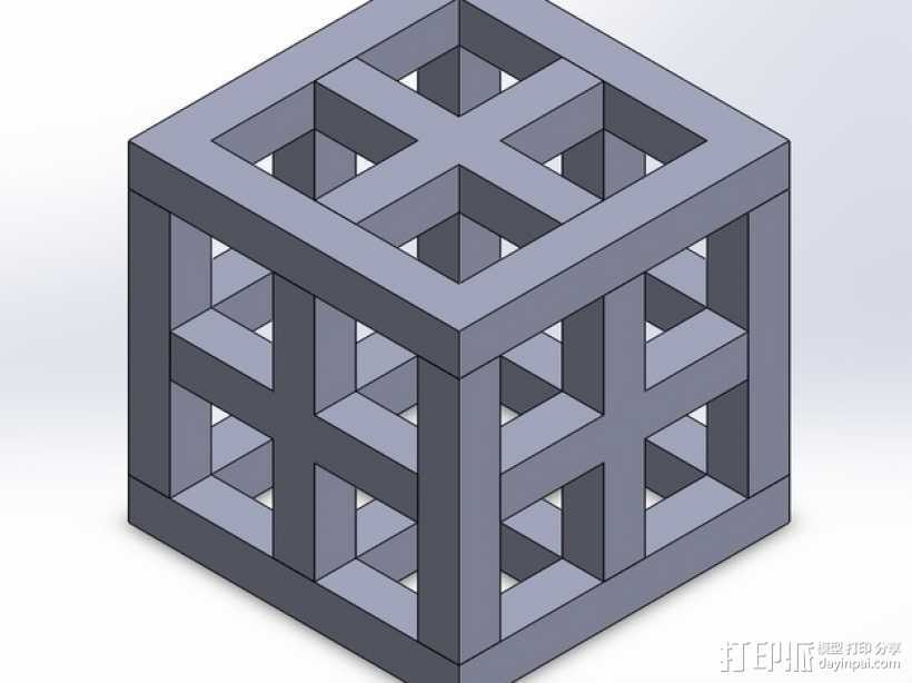 立方体结构 3D打印模型渲染图