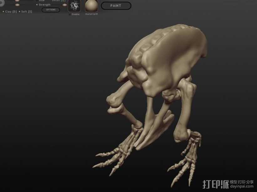 恐龙骨架 模型 3D打印模型渲染图