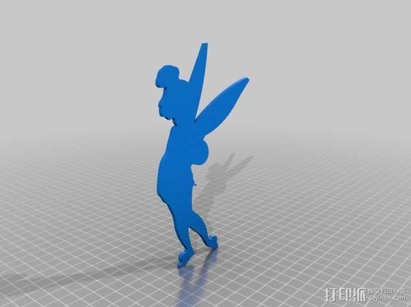 小仙女剪影 3D打印模型渲染图