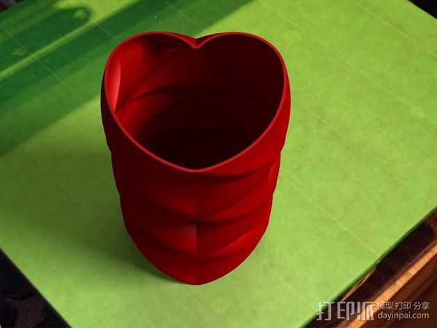 心形花瓶 3D打印模型渲染图