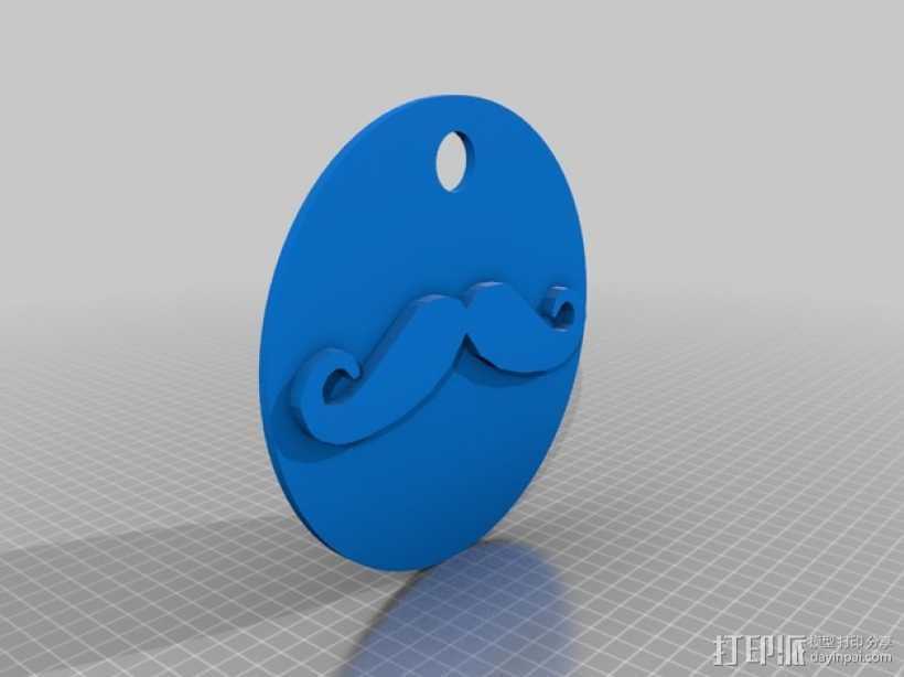 大胡子钥匙扣 3D打印模型渲染图