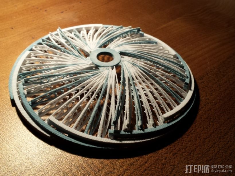 螺旋转轮 3D打印模型渲染图