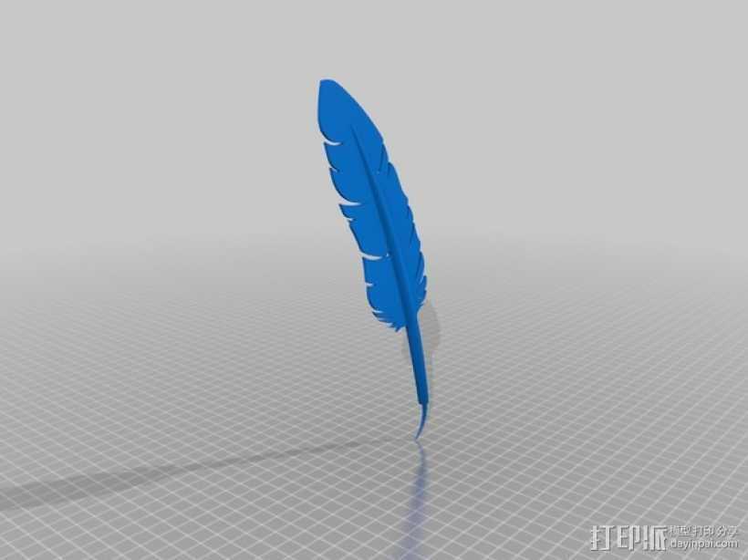大羽毛 3D打印模型渲染图