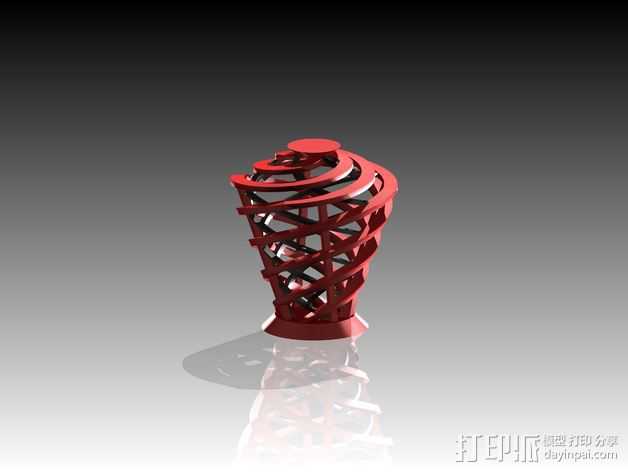 镂空螺旋装饰物 3D打印模型渲染图