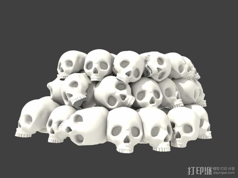 一大堆骷髅 3D打印模型渲染图