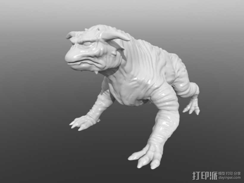 魔鬼犬 雕塑 3D打印模型渲染图