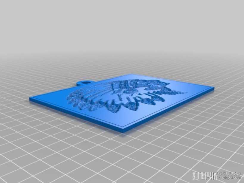透光浮雕  3D打印模型渲染图