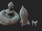 火箭模型 小狗模型