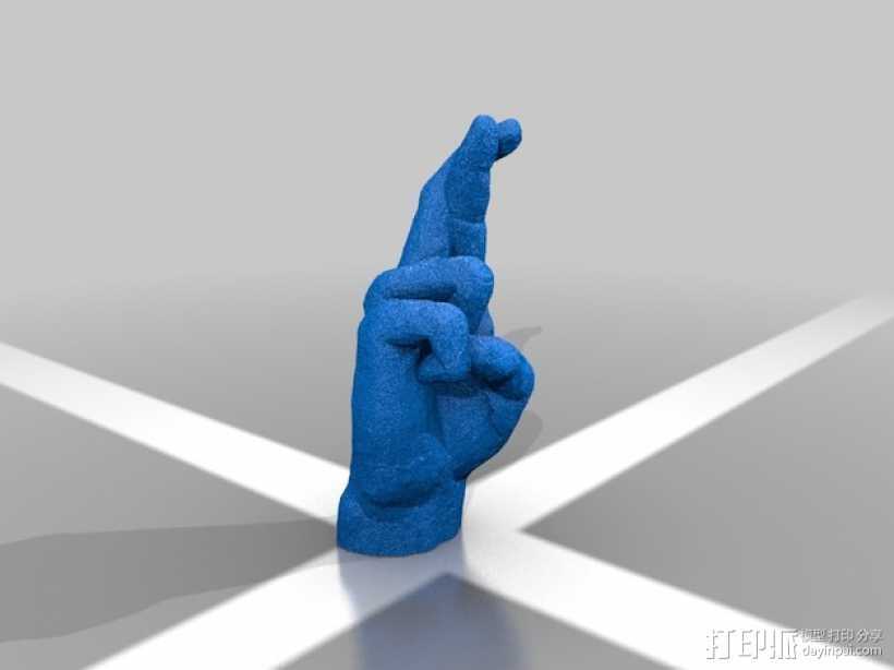 交叉的手指 3D打印模型渲染图