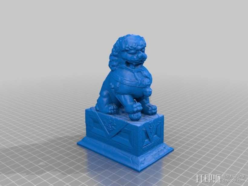 石狮雕像 3D打印模型渲染图