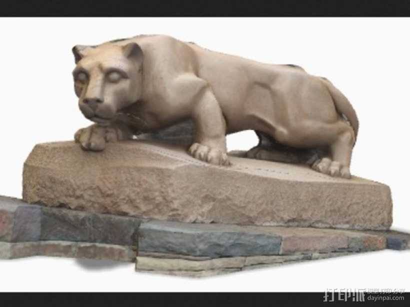 尼特尼狮子雕像 3D打印模型渲染图