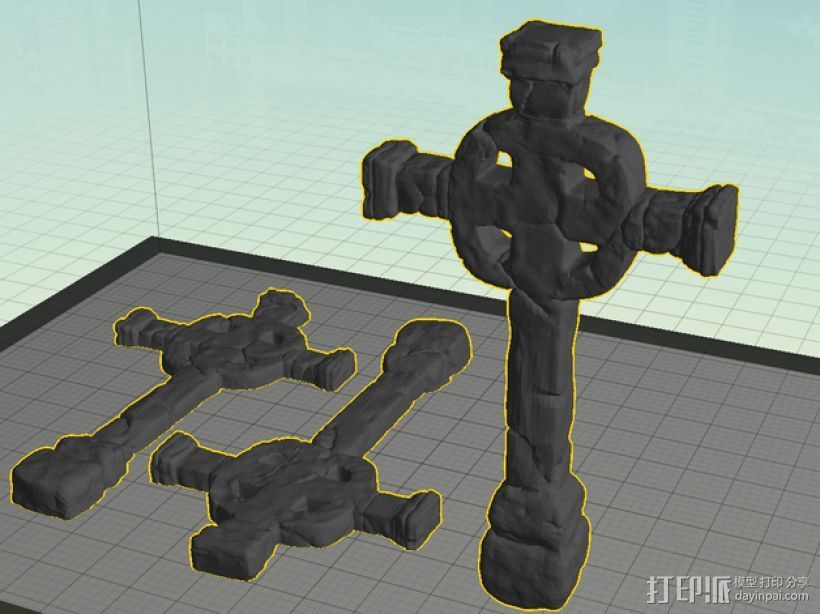 墓室十字架 3D打印模型渲染图