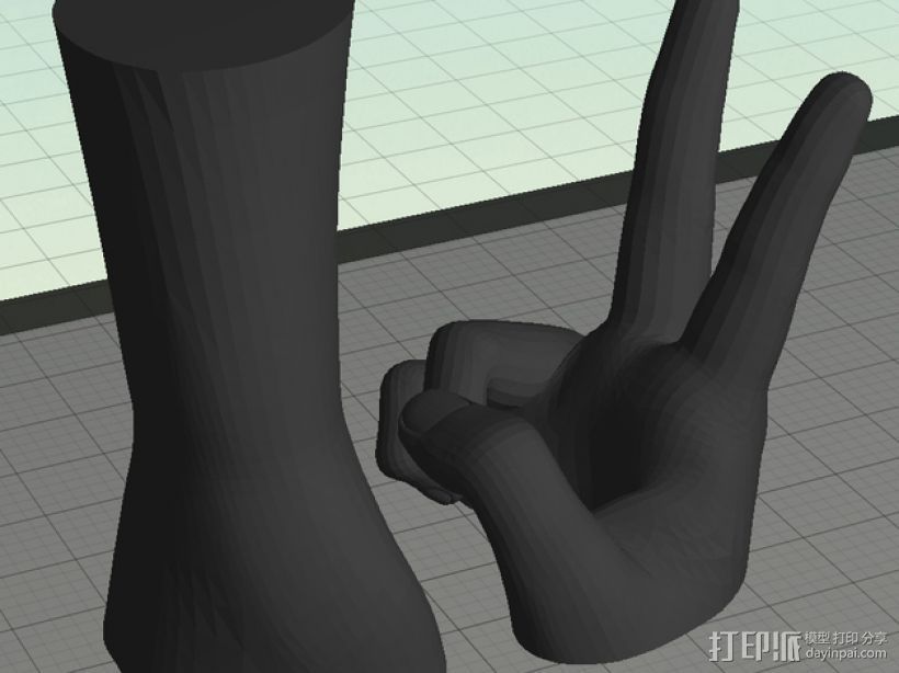 和平手势 3D打印模型渲染图