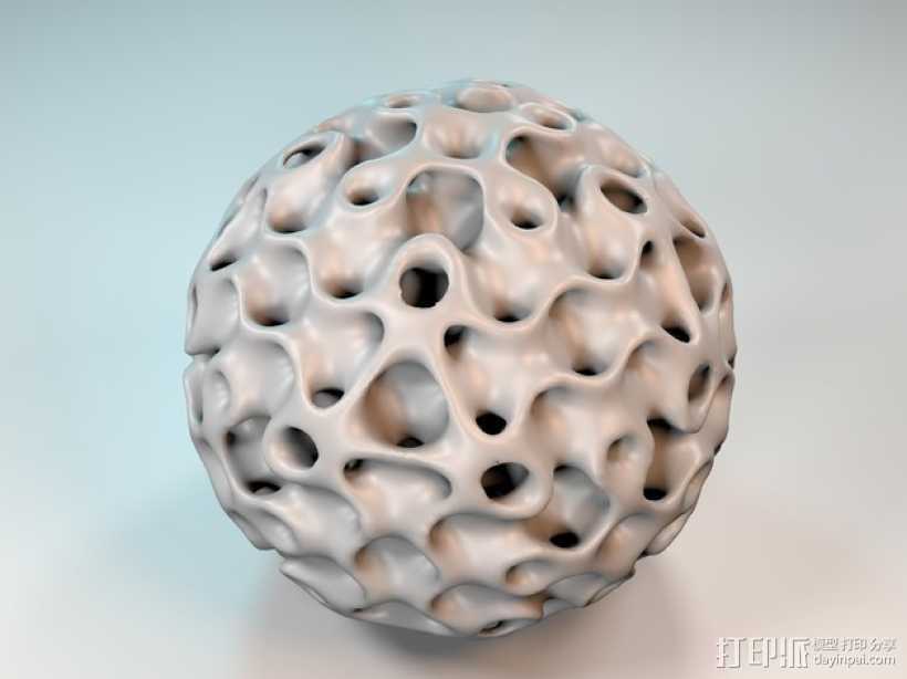 正弦曲线球 3D打印模型渲染图