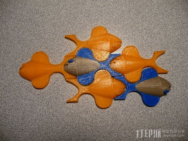 埃舍尔鱼 3D打印模型渲染图