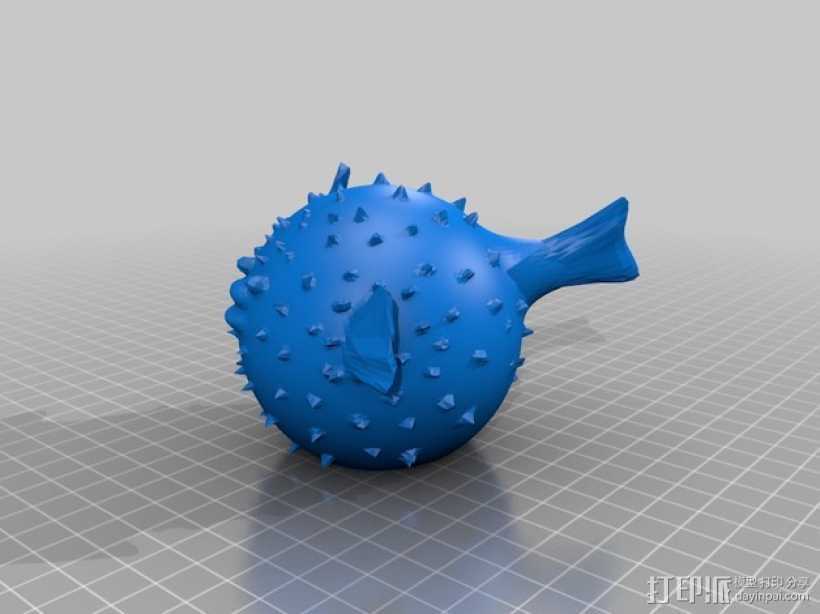 河豚模型 3D打印模型渲染图