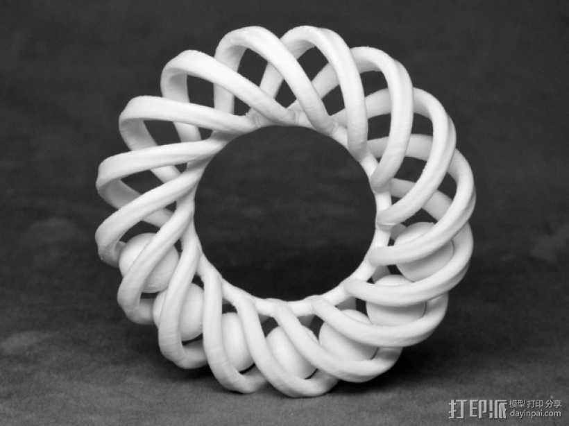 螺旋戒指 3D打印模型渲染图