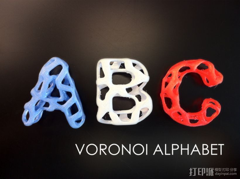字母表 字母模型 3D打印模型渲染图