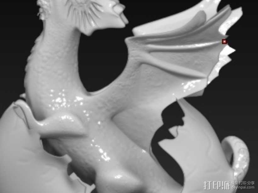 破壳的龙 模型 3D打印模型渲染图