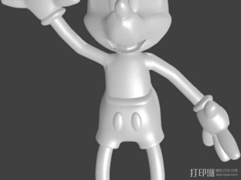米老鼠雕像 3D打印模型渲染图