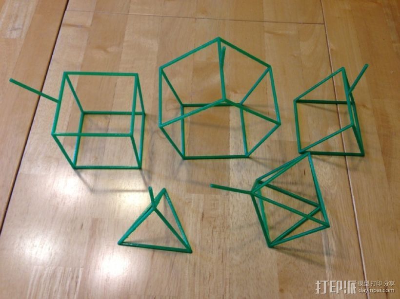 线性结构几何体 3D打印模型渲染图