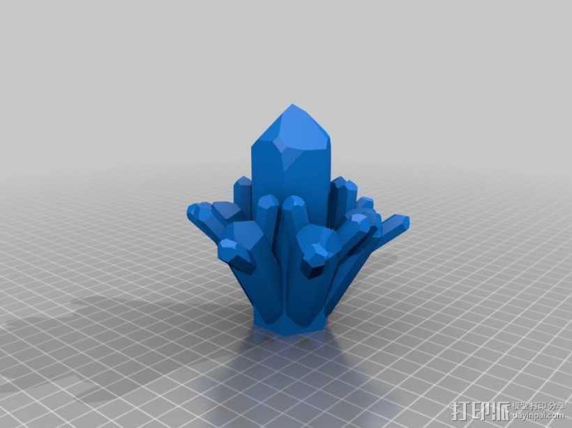石英晶体模型 3D打印模型渲染图