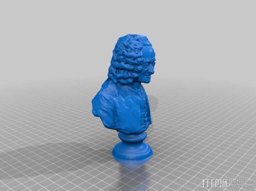 伏尔泰 3D打印模型渲染图
