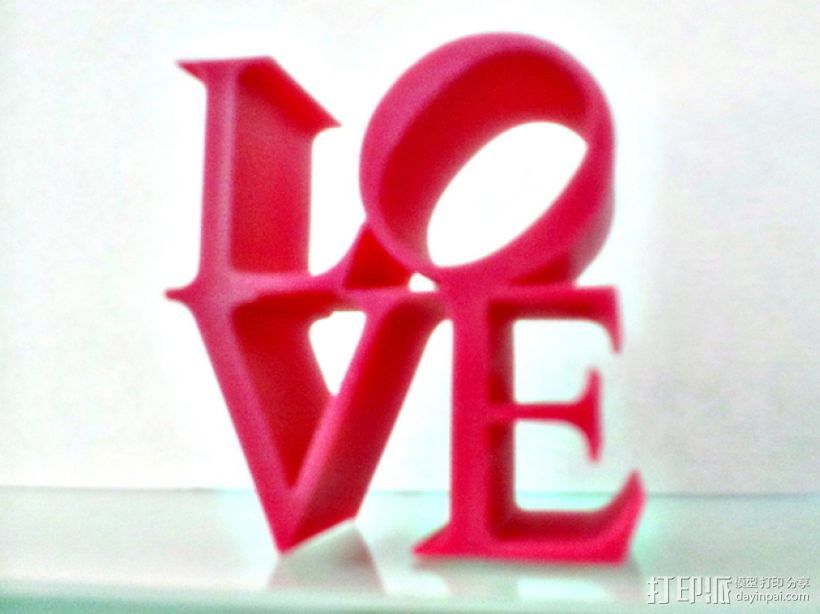 LOVE字母模型 3D打印模型渲染图